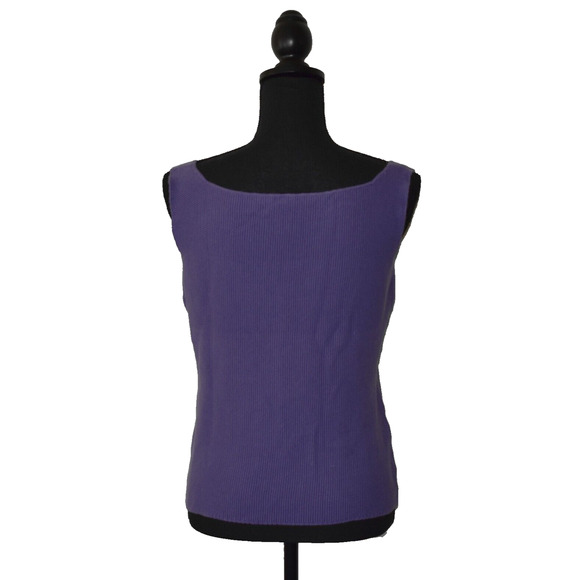 A5 NEW EILEEN FISHER Deep Lilac Cotton Knit Tank Top Size S - Picture 3 of 4